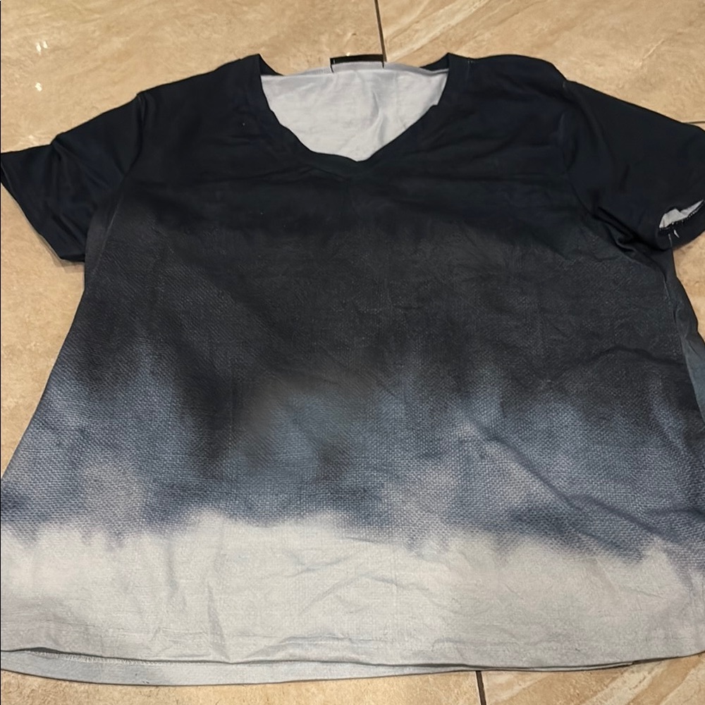 Gradient Black and Gray Women's Top
